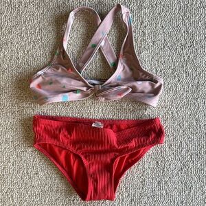 GB girls Pink and Red Kids Bikini Set